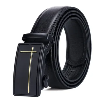 Hot selling men’s fashion business casual all-match black black buckle automatic buckle belt