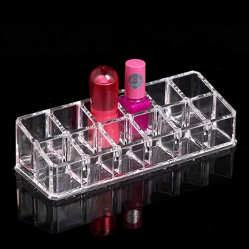 

Makeup Organizer Jewelry-Box-Holder Storage-Box Lipstick-Nail-Drill Cosmetic Acrylic Transparent Desktop Storage Lipstick Stand