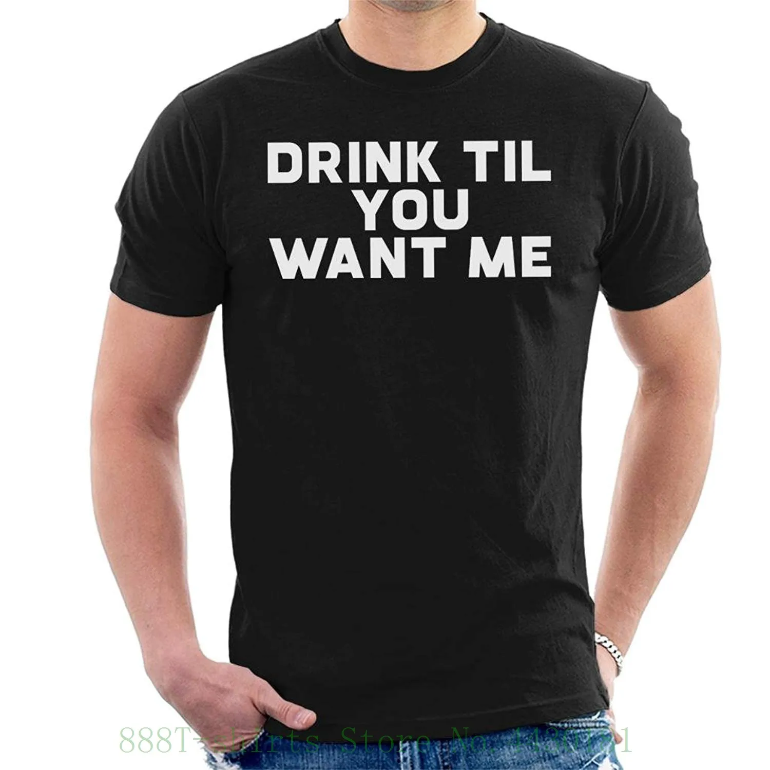 Мужская футболка Drink Til You Want Me Повседневная летняя с коротким рукавом для мужчин |