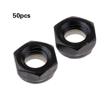

50pcs Sturdy Skateboard Longboard Trucks Wheels Replacement Axle Nuts Hardware Black Skateboard Trucks Axle Nuts