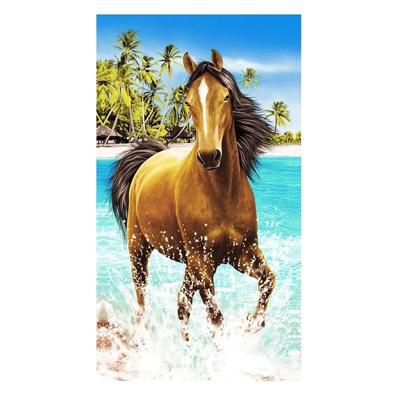

180*100cm,superfine fiber Bedroom outdoor camping beach towel polyester rectangle horse Cute dog