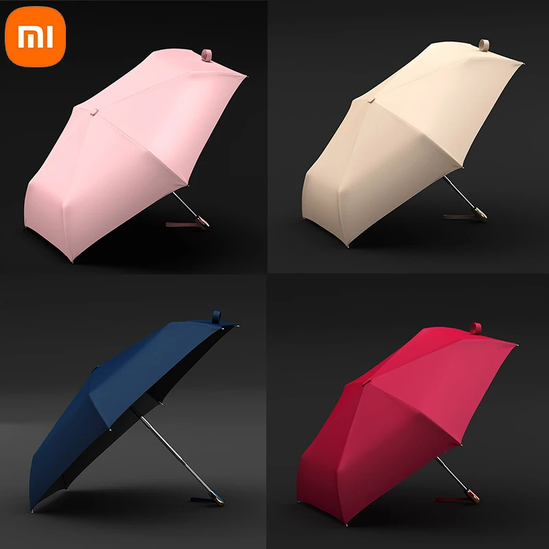 Xiaomi paraguas plano automático para mujeres sombrilla de viaje plegable, portátil, con protección UV, 6 - AliExpress