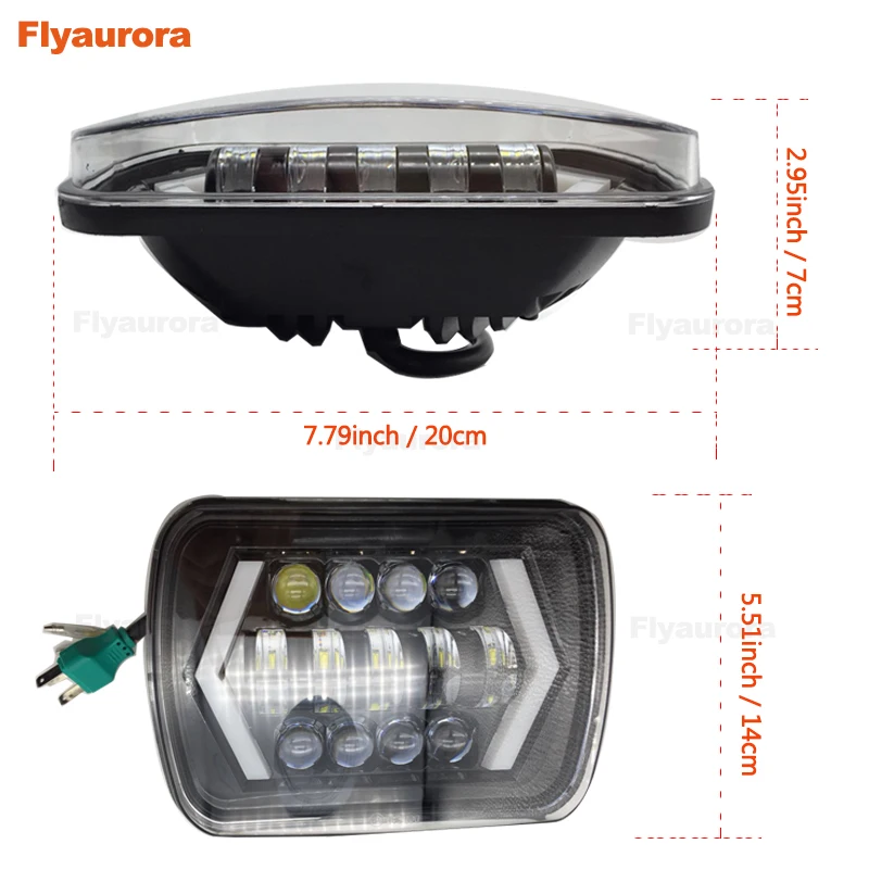 Квадратные бусины 4x6 светодиодный море луч грузовика фары HID Замена Передний