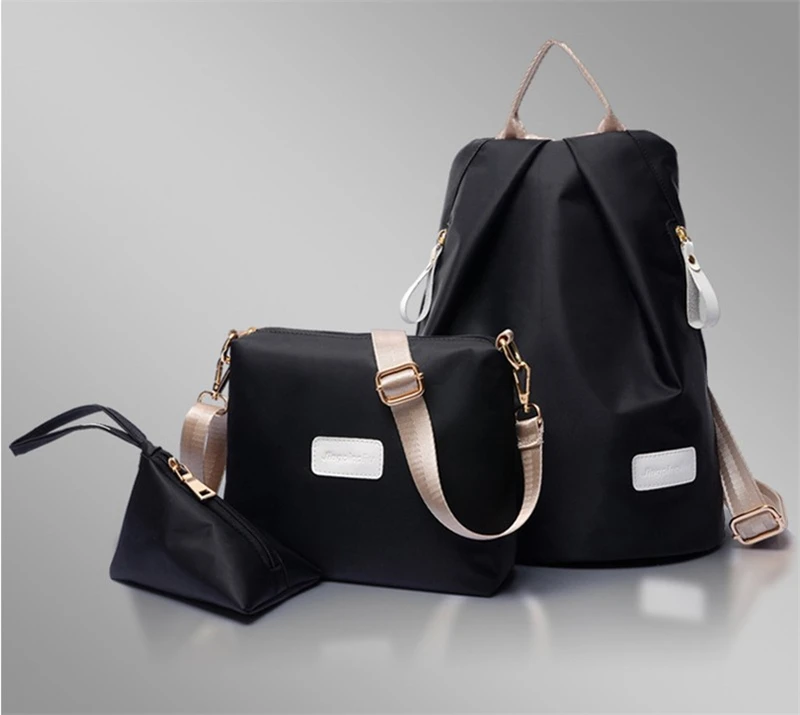Модный женский рюкзак из 3 предметов, однотонный рюкзак из искусственной кожи, школьные сумки для девочек-подростков, женские дорожные сумки, сумка на плечо