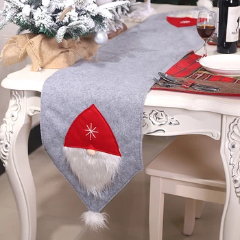

Christmas Decoratiove Table Runner Santa Claus Pattern Tablecloths Xmas Dining Tables Tapestry Cover Christmas Tablecloth Decor