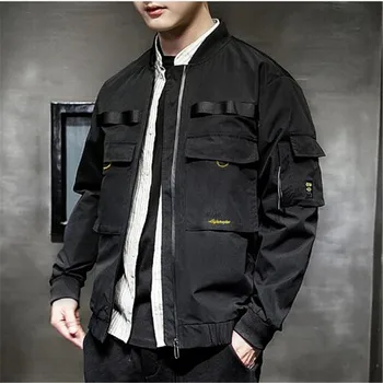 

Spring and autumn new Japanese men's jacket baseball uniforms tooling jackets youth casual tops Outwear coat