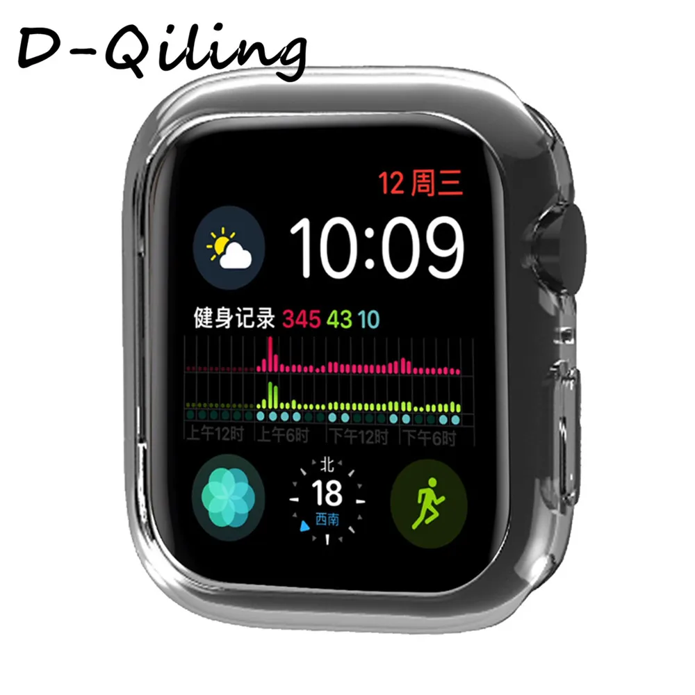 Чехол для часов Apple Watch Case5, 4, 3, 2, 1, 40 мм, 44 мм, прозрачный чехол из ТПУ, защитная пленка для экрана iWatch