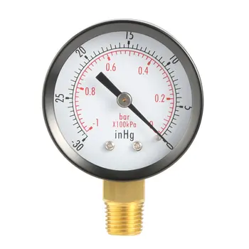 

1x Lower Mount Dry Practical Vacuum Pressure Gauge Steel -30HG 0-60 PSI 1/4 NPT