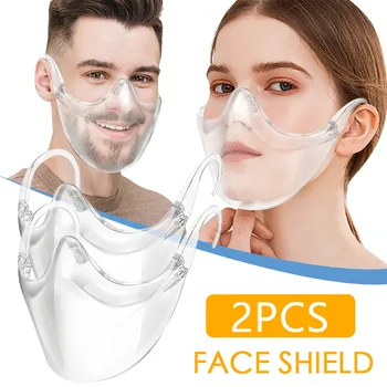 

2pcs Durable Mask Face Combine Plastic Reusable Clear Face Mask Shield Windproof Mouth Caps Outdoor Protective Mouth Cover