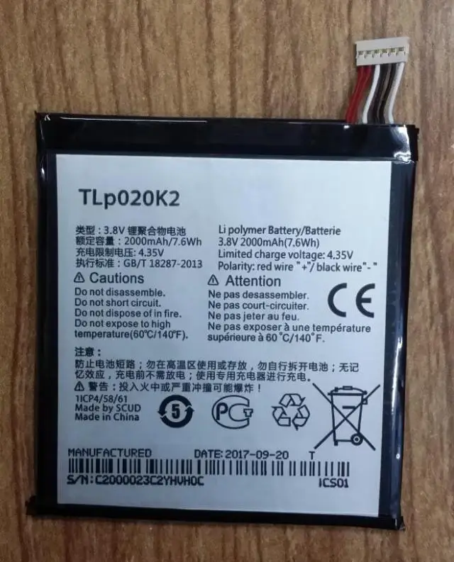 Аккумулятор 2000 мАч для Alcatel One Touch Idol 3 (4 7) 6039 6039H 6039Y 6039K TLP020K2/tlp020kj батареи с