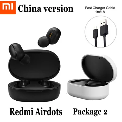 Оригинальные наушники Xiaomi Redmi Airdots Bluetooth 5,0, TWS, настоящие Беспроводные наушники с управлением ии, наушники с микрофоном - Цвет: CN add Case style 2