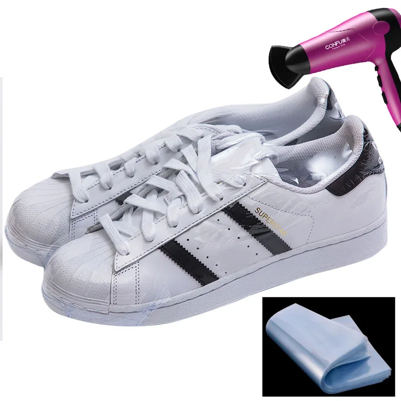 100pcs/set Pvc Shoes Heat Shrink Film Bag Shoes Bags Watetproof Blower