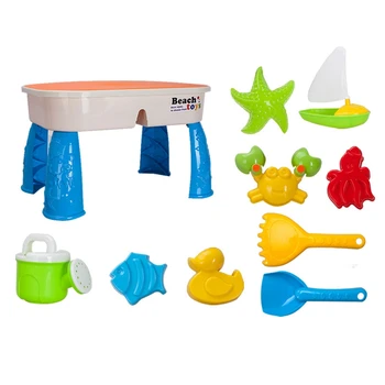 Sand and Water Table Set with Lid Cover Beach Toys Outdoor Garden Sandbox Kit Kids Summer Beach for Toddlers Kids 1