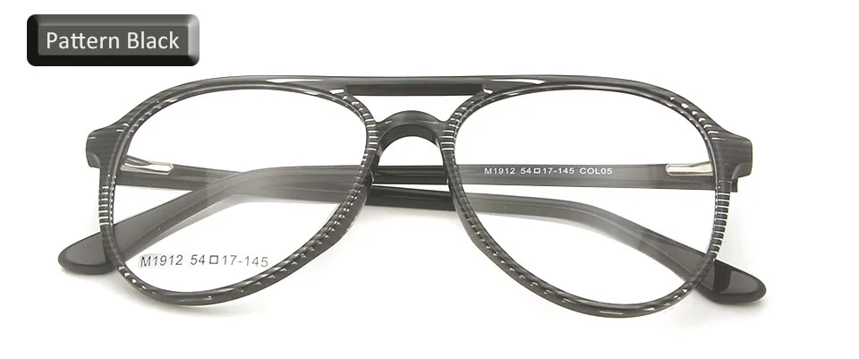 SORBERN мужские пилоты очки, Ацетат Оправа Женские винтажные Ретро Оптические очки с прозрачными защитными стеклами очки при близорукости очки Oculos - Цвет оправы: Pattern Black