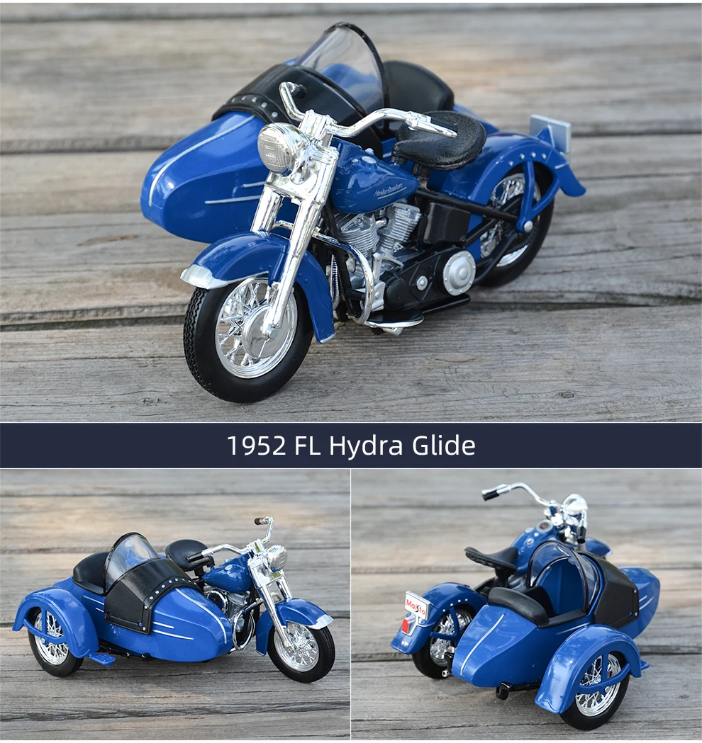 Maisto 1:18 1952 FL Hydra Glide мотоциклетная коляска литой под давлением сплав модель мотоцикла Игрушка