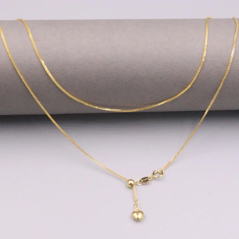 Real 18K Yellow Gold Necklace Women's 