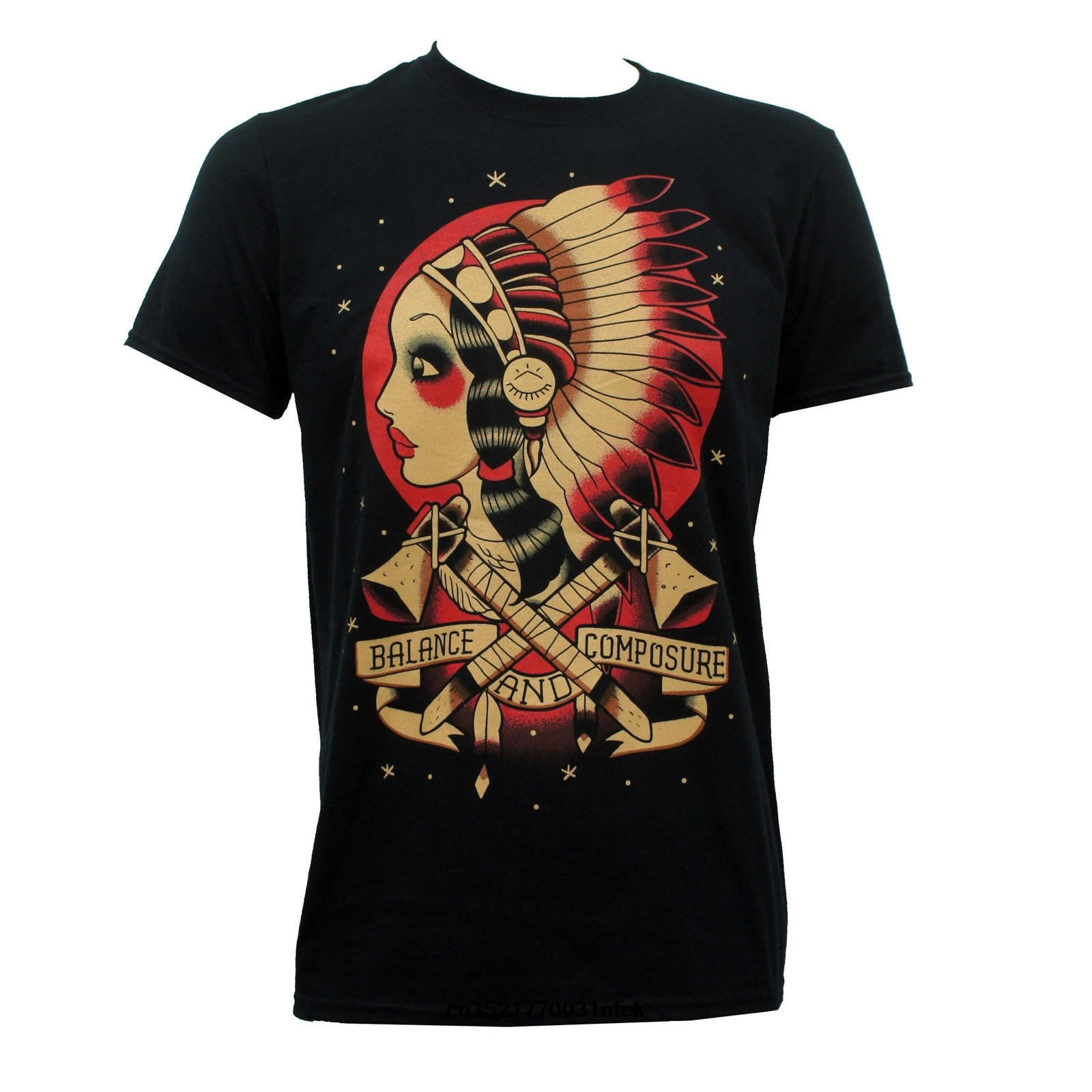 Men T shirt BALANCE AND COMPOSURE Band Indian Fashion Black S M L XL 2XL 3XL funny t-shirt novelty tshirt women | Мужская одежда