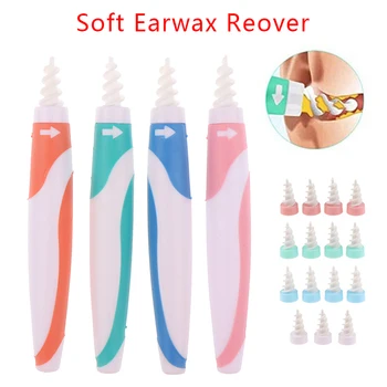 

Flexible Soft Spiral Ear Wax Cleaner Removal Ear Cleaning Cleaner Tool Swabs Pick Remover Ear Care Tool with 16 Heads Tool Kit