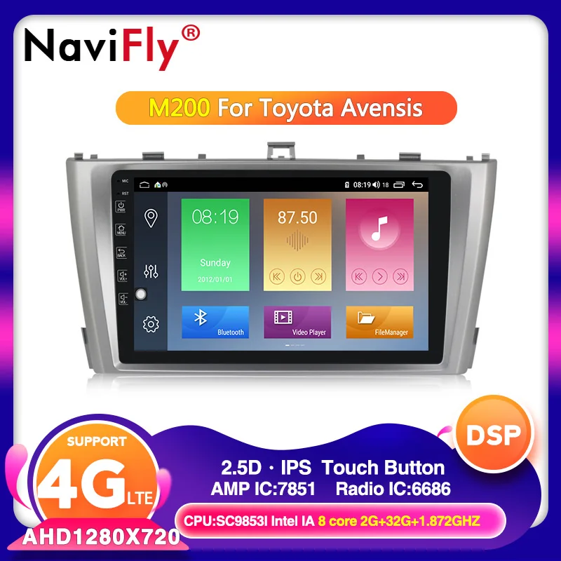Android 10,0 Восьмиядерный DSP ips Автомобильный мультимедийный для Toyota Avensis 2009 2010 2011 Авторадио 4 Гб ram 64 Гб rom