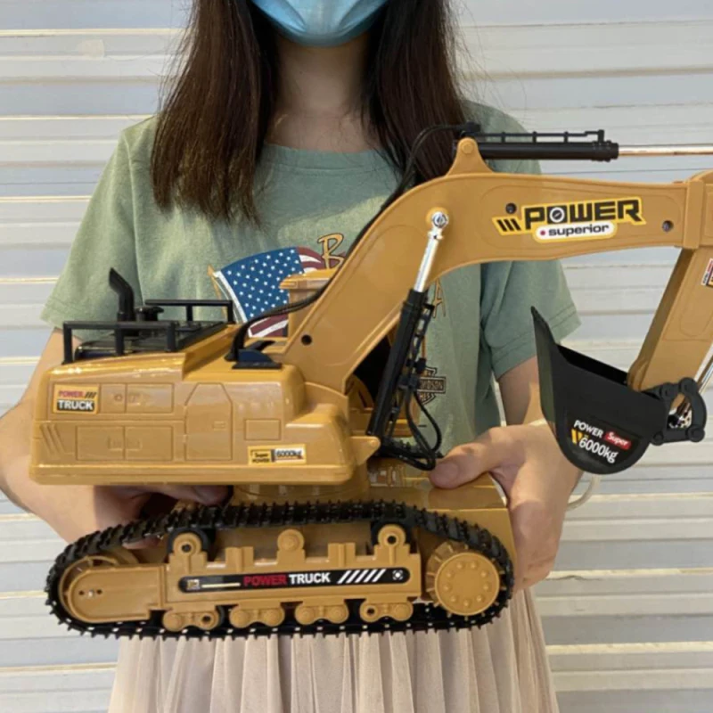 1:18 RC Truck Engineering Car 680 Rotation Digging Soil With Sound Effect Simulation Remote Control Excavator Tractor Car Toy 4