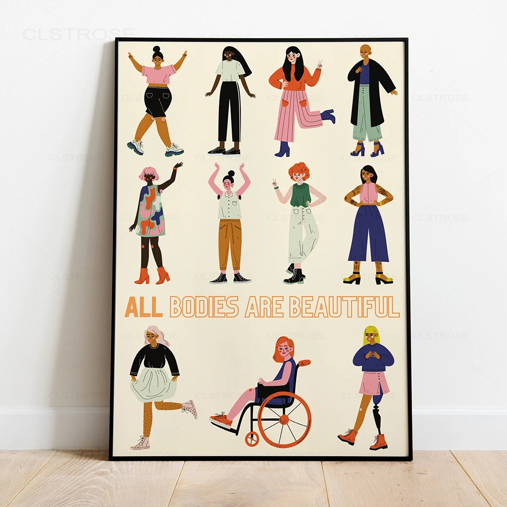 

Feminist Poster Girl Power Art Prints Girls Gift Empowered Women Modern Wall Body Canvas Painting Picture Woman Room Home Decor