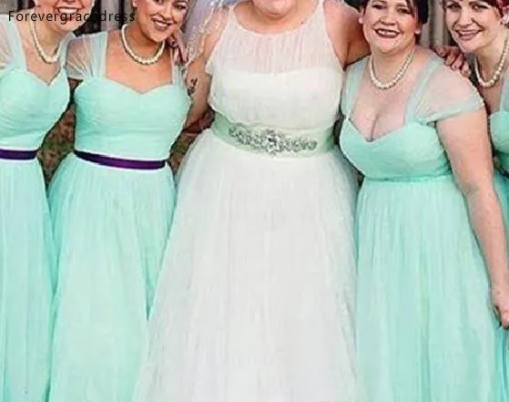 Newest Short Bridesmaids Dresses Tea Length 2017 A Line Sash Party Gowns Cheap B004 Custom Made Fashion Sweetheart Mint Green Sheer  86 (1)