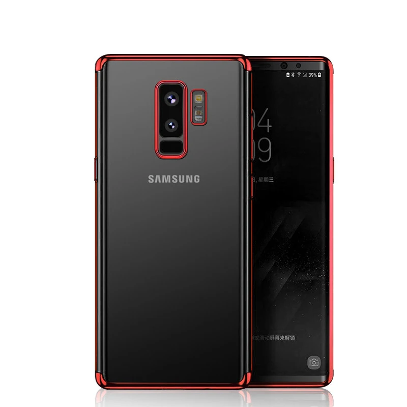 

For Samsung Galaxy S9 Plus Case Cover Transparent Plating TPU Soft Silicone Back Cover For Samsung GalaxyS9 Plus Phone Coque