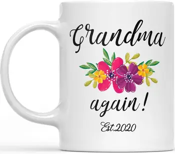 

Grandma Again Est 2020 Mug - Promoted To Grandma 2020 Best Baby Reveal Gift For Grandmother - New Parents Expecting Grandma Preg