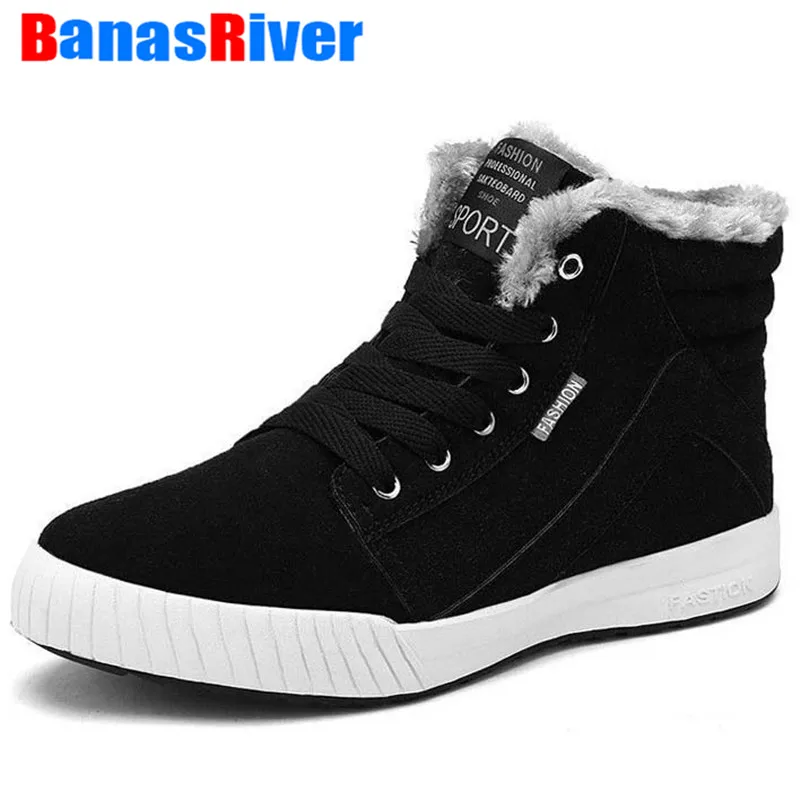 

Men Boots Size 39-48 Fashion Winter Snow Lace Up Ankle Warm Winter Shoes Male Sneaker Zapatillas Hombre Outdoor Walking Footwear