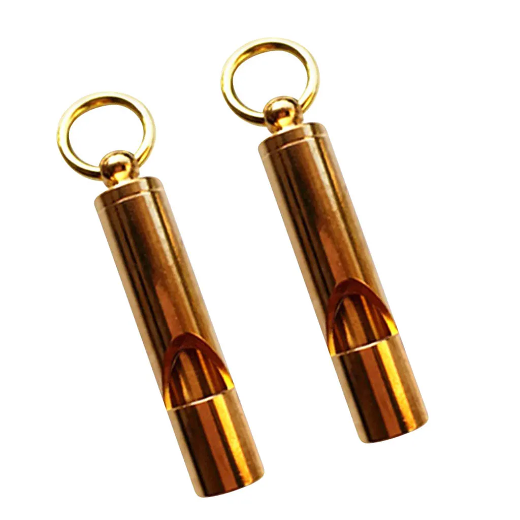 

2Pcs Durable Soild Brass Safety Whistle for Scuba Diving Camping Outdoor Water Sport Rescue Survival