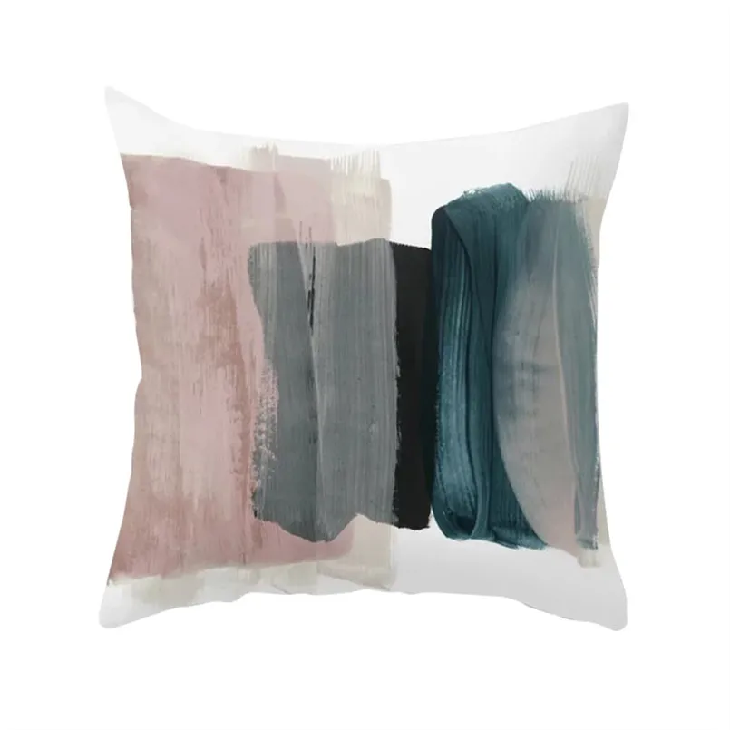 Oil painting hug pillowcase abstract geometric oil painting series ultra-short pillowcase breathable soft pillow naruto 30S17 (17)