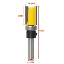 1PC 6.35mm Shank Template Trim Hinge Mortising Router Bit Straight end mill trimmer cleaning flush trim Tenon Cutter
