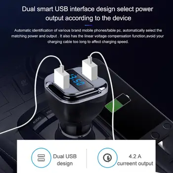 

E5 4.2A Dual USB Ports GPS Tracking Locator Phone Car Quick Charger Adapter автомобильное зарядка аксессуары для телфонов