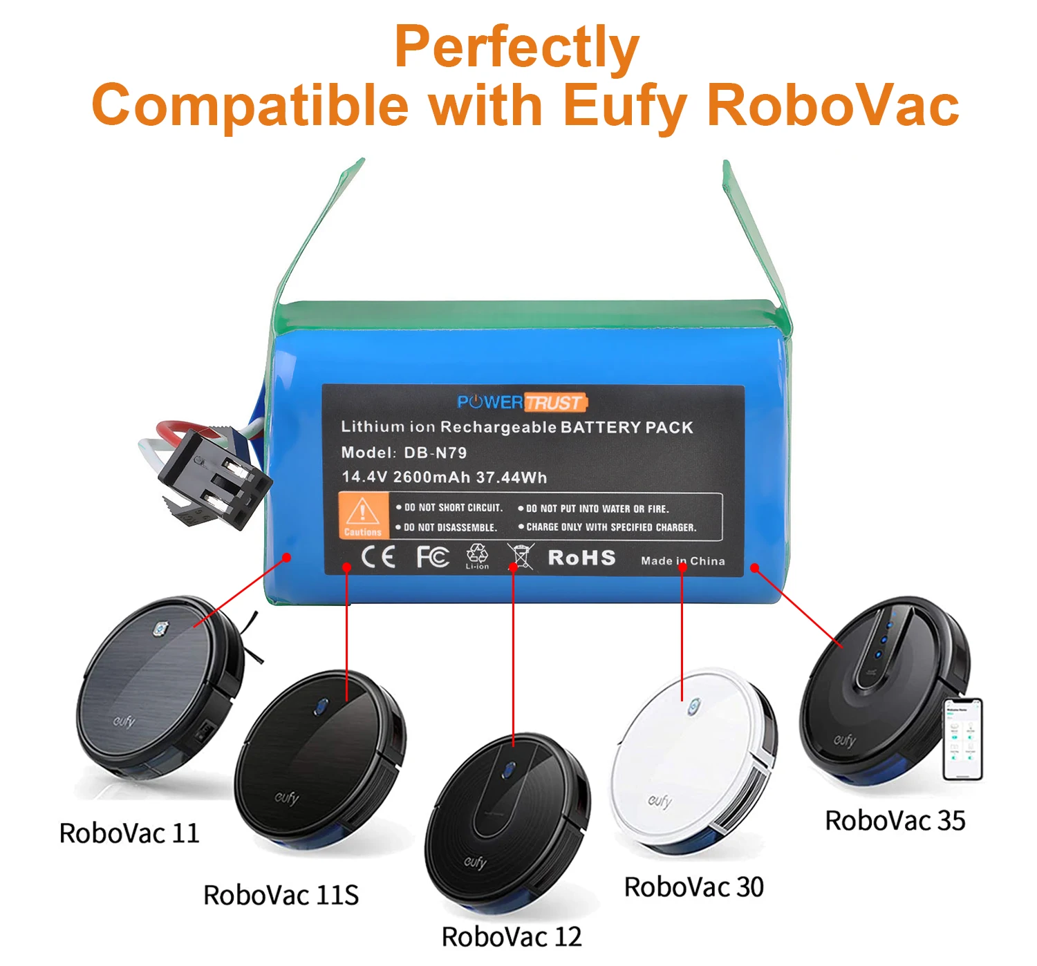 Аккумулятор N79 для Eufy RoboVac 11C 11S 11 30C 30 15C Conga 990 Ecovacs Deebot N79S 1090 Series 950 | Электроника