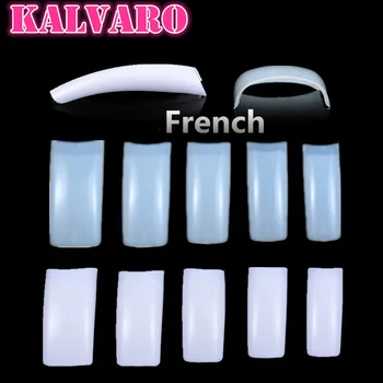 

Kalvaro 500pcs/bag Nails Transparent/Natural/White Half French False Nail Art With Designs Tips Acrylic Gel Manicure Tips