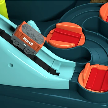 

Boys Girls Pull Back Kids Simulation Race Elevator Dinosaur Track Mini ABS Birthday Inertia Christmas Gift Car Adventure Toy