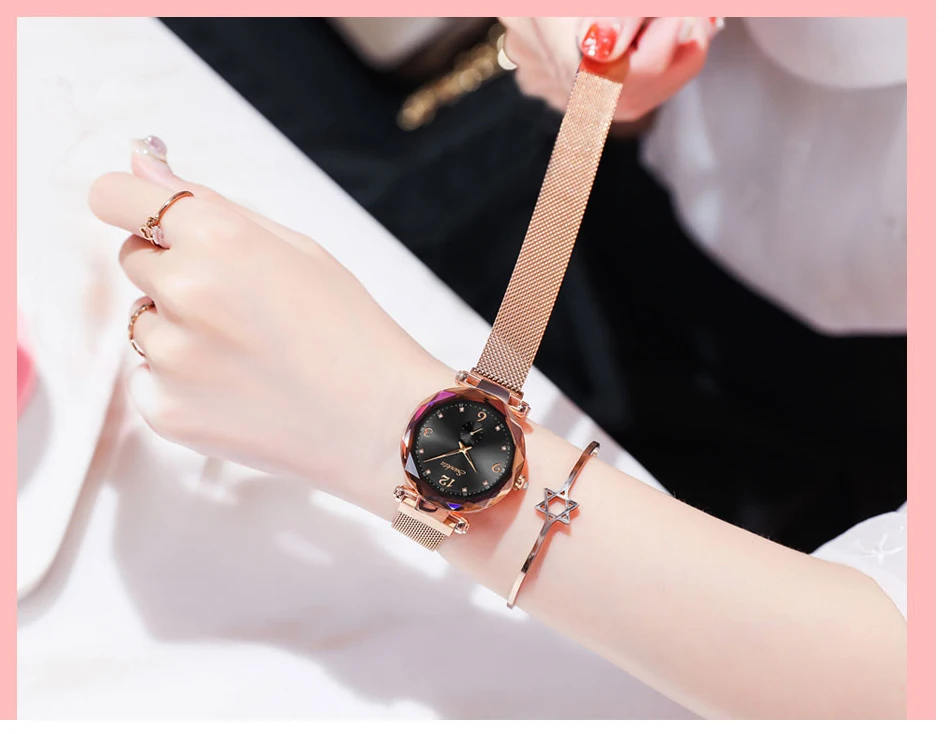 Montre Femme 2019SUNKTA женские часы, женские кварцевые часы, сетчатый магнит, женские часы-браслет, женские часы, Relogio Feminino+ коробка