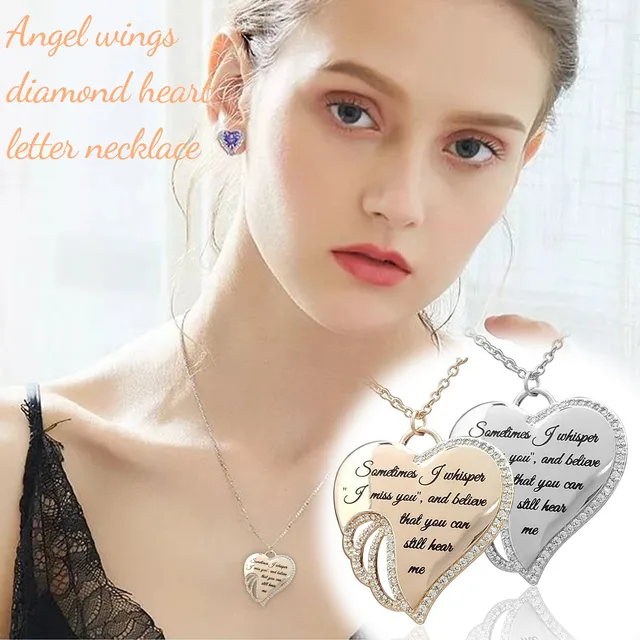 A piece of my heart has wings elegant Whisper In My Heart Angel Necklace |  Wish