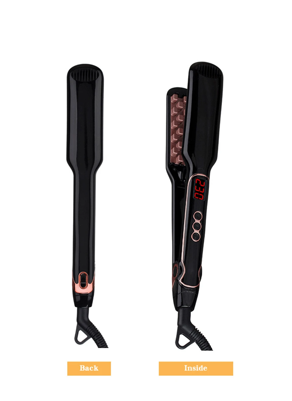 Professional Fluffy Hair Straightener Electric Hair Curler Flat Iron Negative Ion Hair Straighting Curling Iron with LED Display