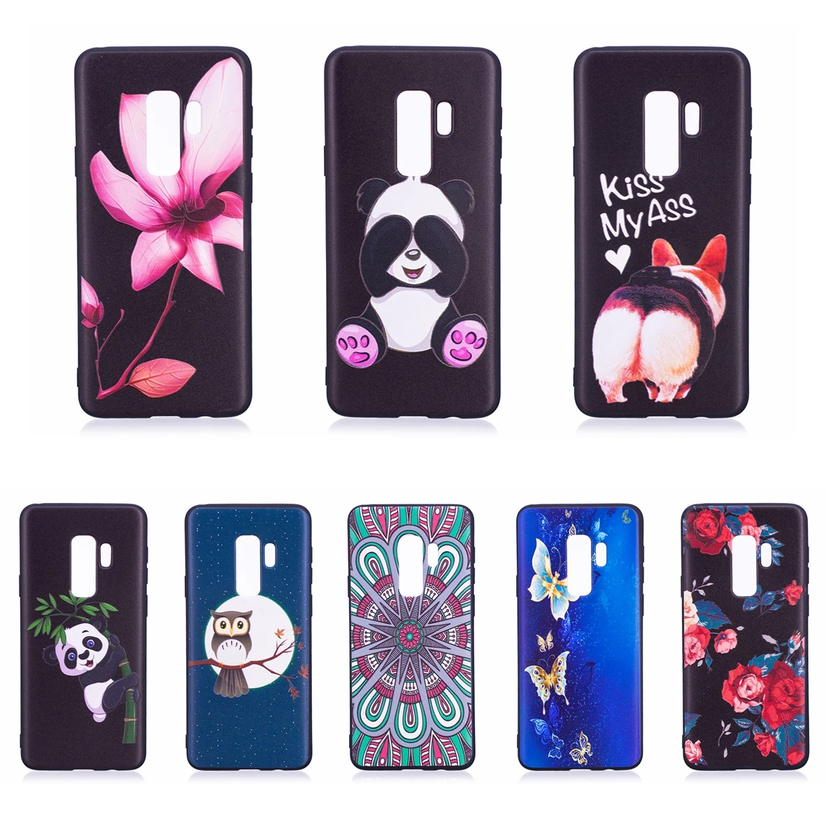 Чехол для samsung Galaxy S9 Plus G965 G965F Мягкий Силиконовый ТПУ Черная защитная Крышка