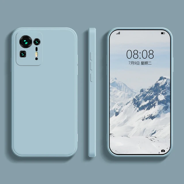 Soft Square Liquid Silicone Case for Xiaomi Mi Mix 4 3 2S 2 Mix4 Mix3 Mix2S 5G Cute Camera Protection Original Phone Cover Funda Light Green