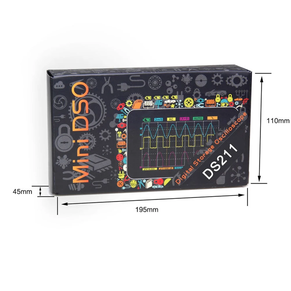 500 мАч перезаряжаемый Мини карманный портативный цифровой осциллограф ЖК-дисплей логический анализатор с зондом для измерения формы волны