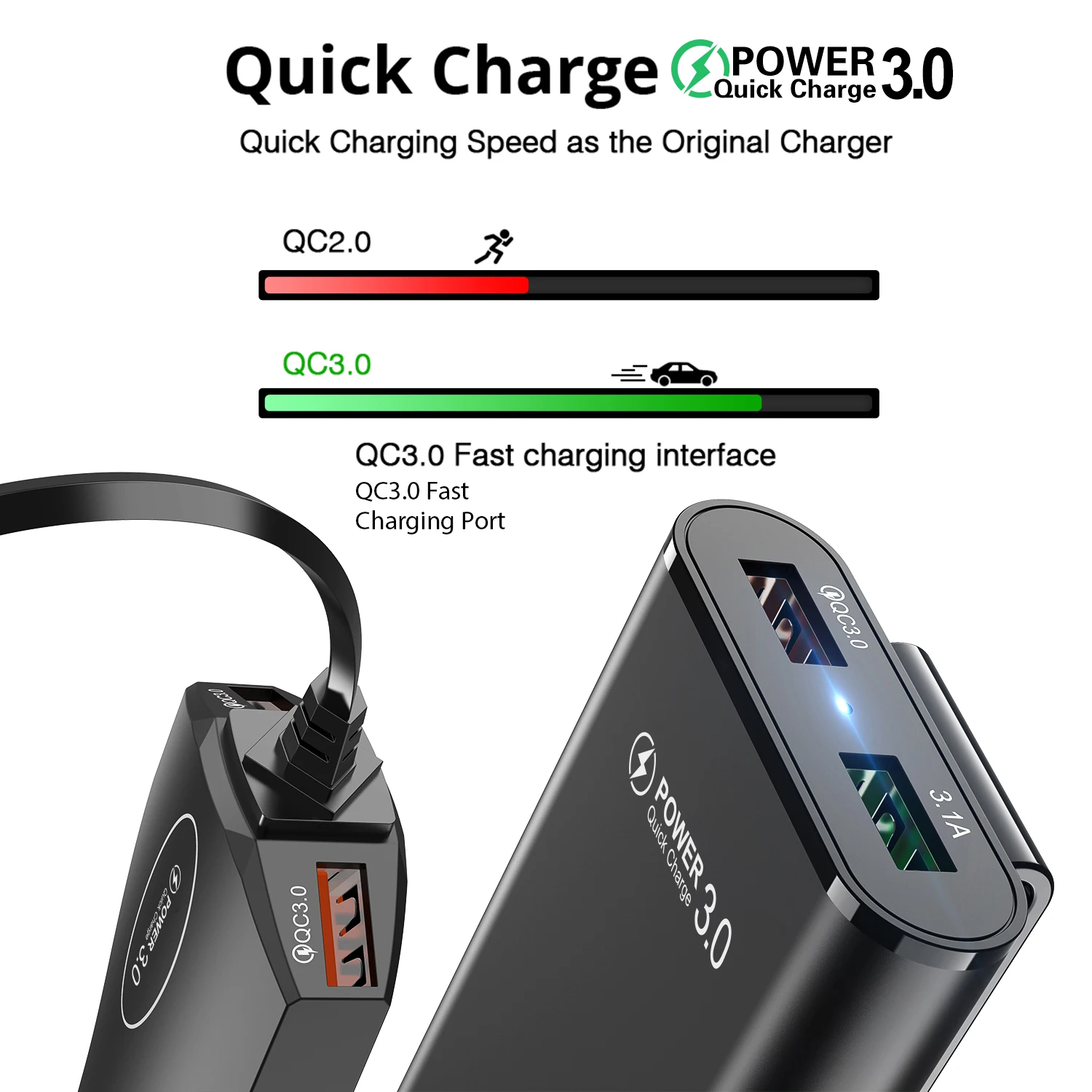 GTWIN Мульти USB 4 порта QC 3 0 Автомобильное зарядное устройство для быстрой зарядки