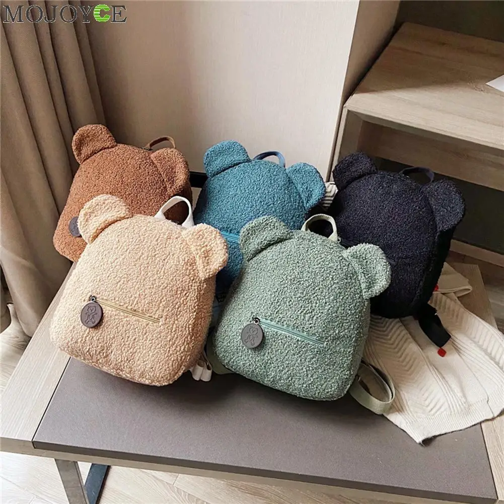 Daily Mini Shoulder Backpack Plush Small Summer Bear Shaped Backpacks Female Simple Totes for Women 2021 Trend