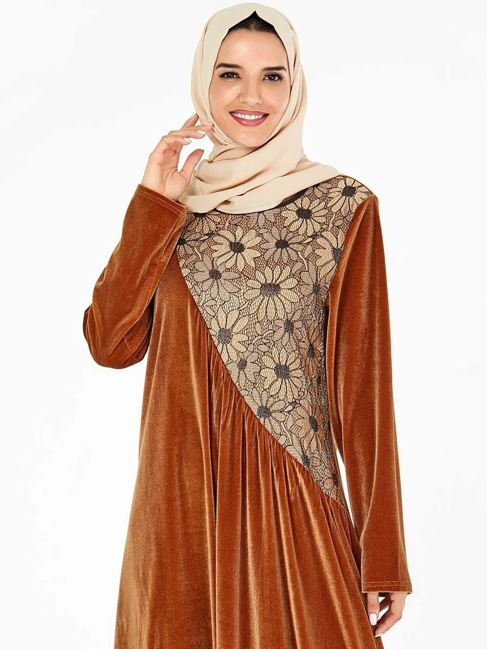Зимние Бархатные Абаи Дубайский мусульманский хиджаб турецкие платья Ислам Костюмы Абая для женщин Кафтан халат Musulman Turque