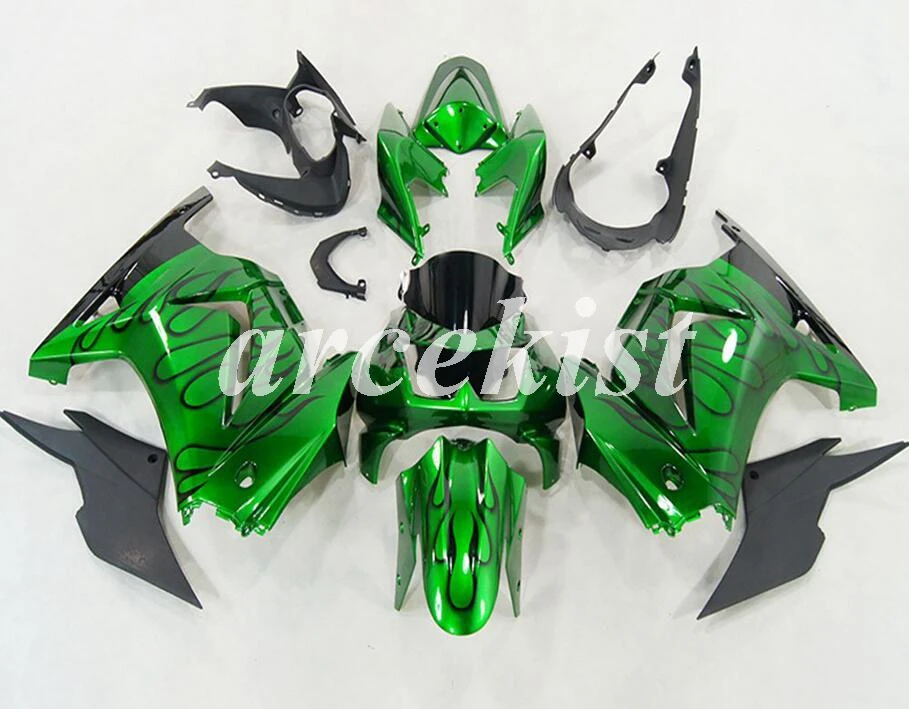 Литье под давлением мотоцикл ABS Обтекатели комплект подходит для kawasaki Ninja 250R EX250 2008- 08 09 10 11 12 13 14 синий черный Пламя