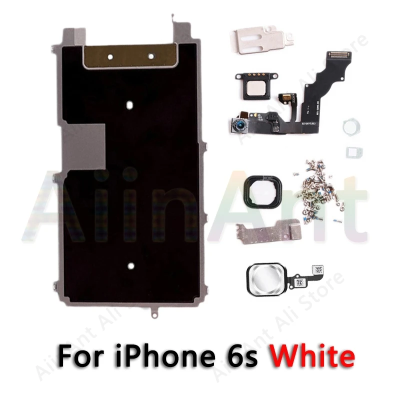 For iPhone 6s White Для iPhone 5 5S 5c 6 6s Plus ЖК-экран металлический маленькие детали Защитная крышка ушной динамик фронтальная камера Кнопка Домой Flex - Цвет: For iPhone 6s White