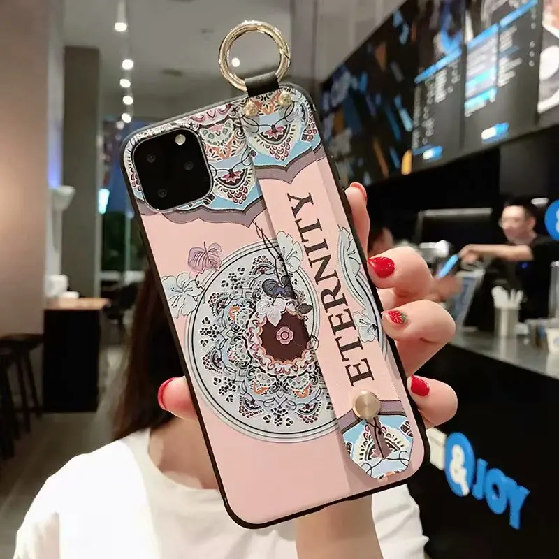 5 Ремешок для запястья чехол для iphone X Xs max XR 11 Pro Max Мягкий ТПУ чехол-держатель для телефона для iphone 7 8 6 6s plus - Цвет: 5