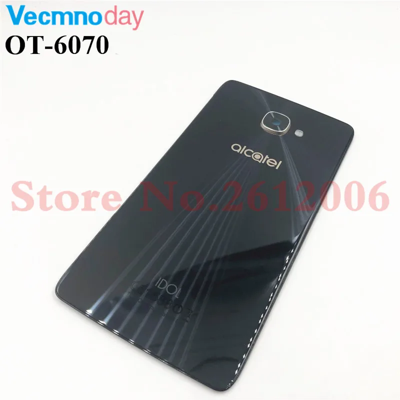 

Original Glass Battery Cover For Alcatel One Touch IDOL OT6070 6070K 6070Y 6070 Rear Housing Back Case+Camera Lens