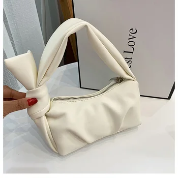 

2020 Latest Style Women Shoulder Bag Small Slim Big Bow Knot Strap Female Handbag Casual Korean Fashion Ins Hot Soft Pu Leather